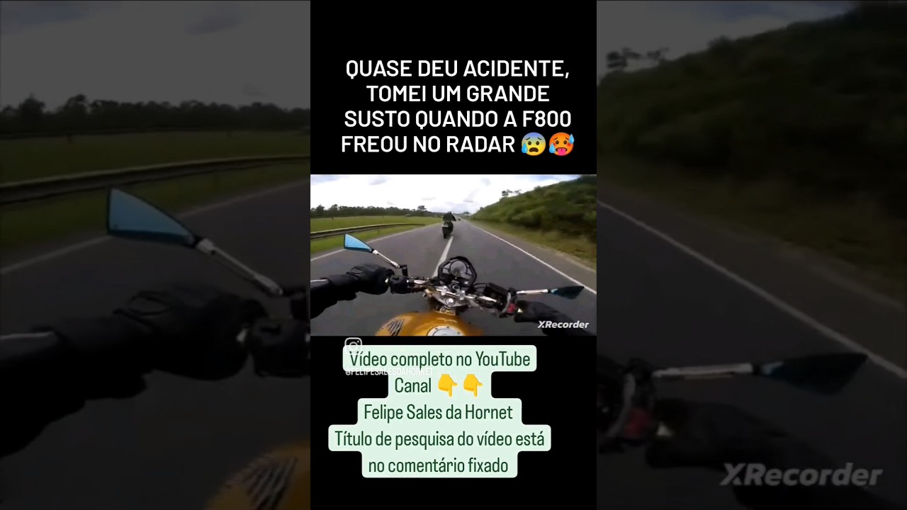 #sustodemoto #motovlog #motofilmador #adrenalina #velocidade #hornet #esportivas #f800 #radar