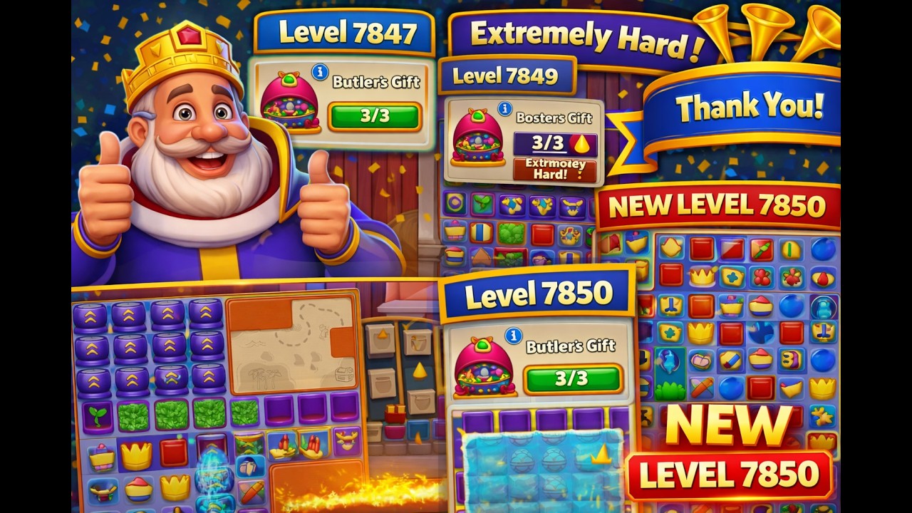Royal Match Level 7847, 7849 & 7850 | Extremely Hard Levels Gameplay 😱