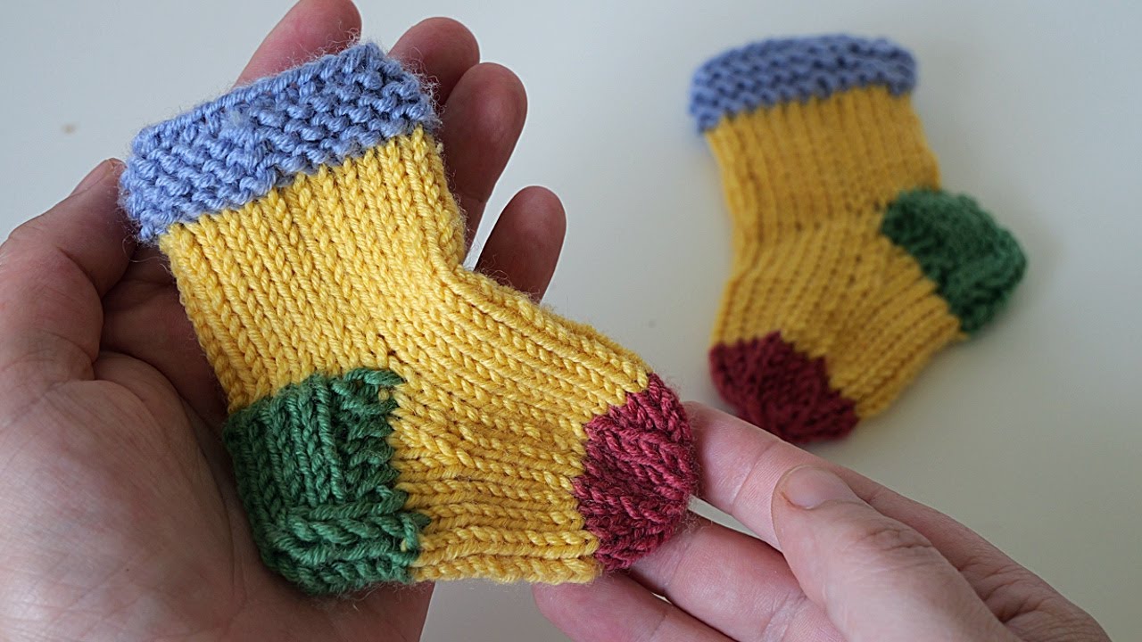 Babysocken stricken 4 farbig
