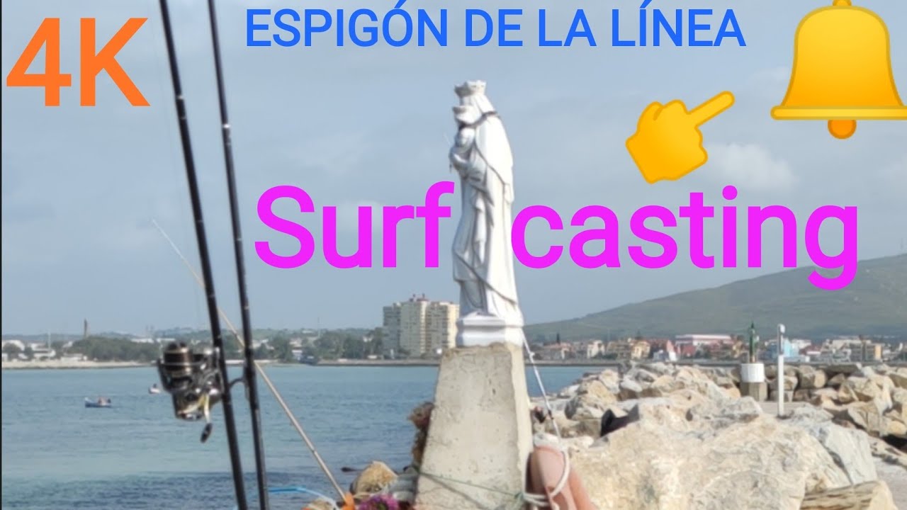 PESCA A SURFCASTING EN EL ESPIGÓN DE LA LINEA,CERCA DEL PEÑON DE GIBRALTAR,CON SUSCRICTORES