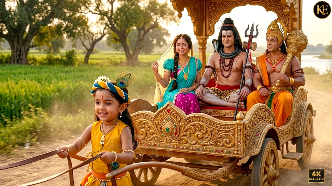 बाल कान्हा के रथ में बैठे शिव जी और हनुमान जी का अद्भुत दृश्य || YMKN || Shree Krishan leela