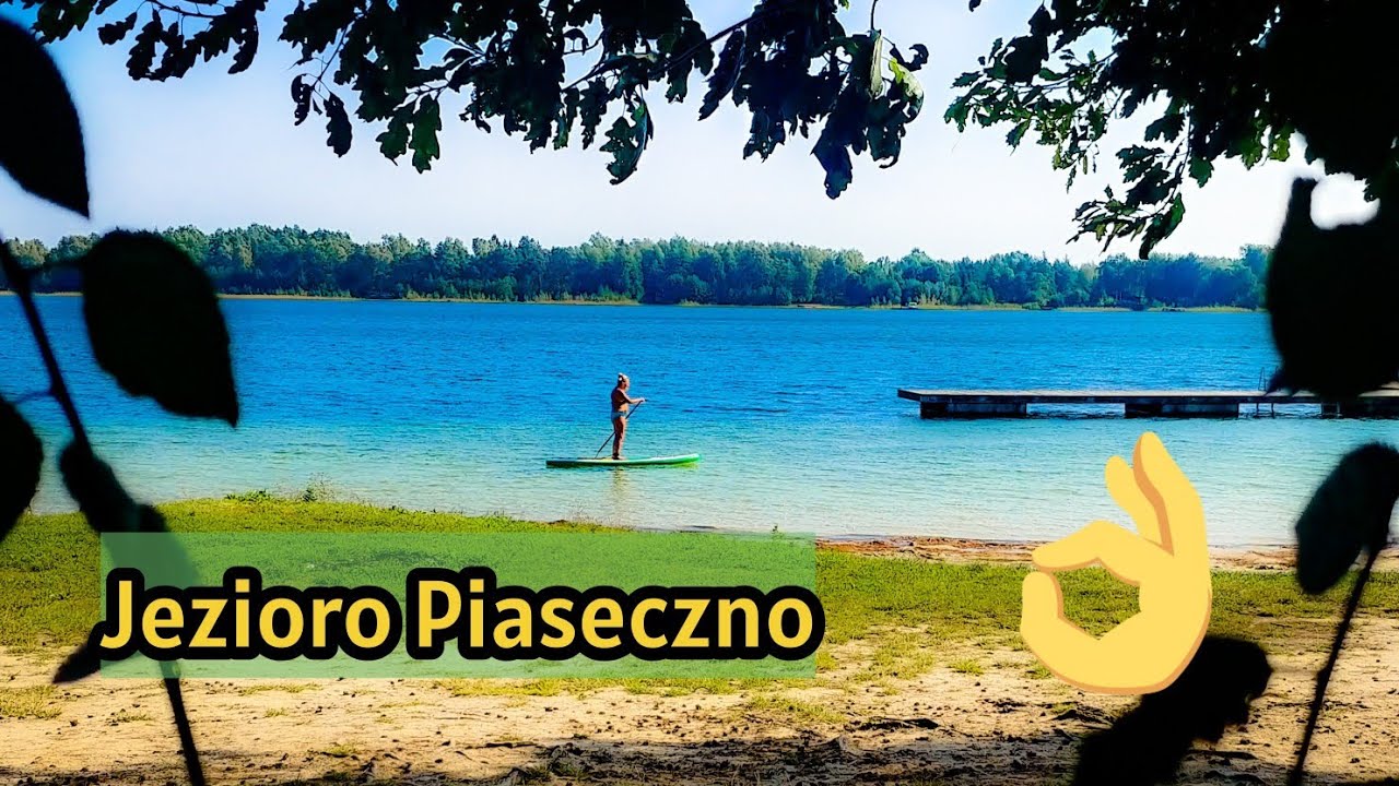 Jezioro Piaseczno, krystalicznie  czysta woda. Dron DJI.
