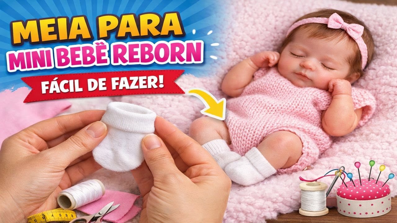 Meia Para Mini Bebê Reborn 