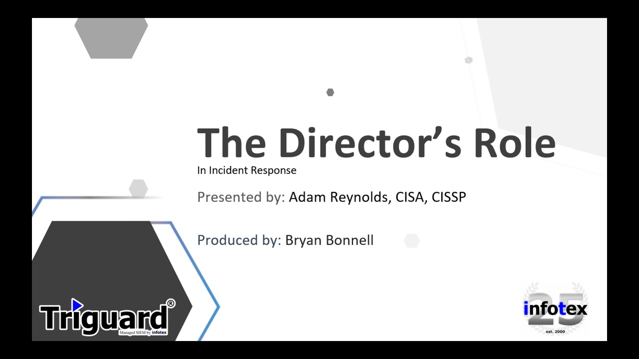Incident Response For Directors Redux (2025)