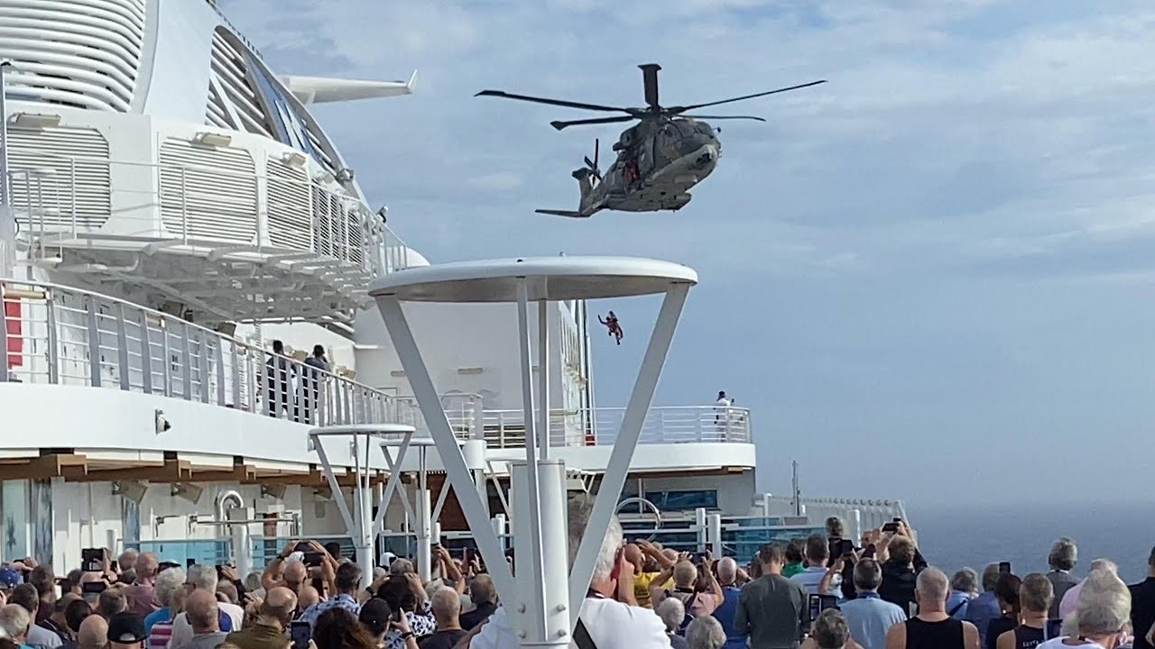 Sky Princess Atlantic Ocean Helicopter Rescue