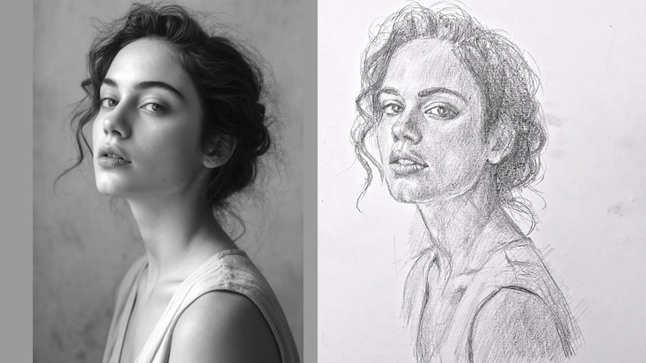 Draw a Realistic Face of a Beautiful Woman at a Harder Angle!  Beginner Friendly