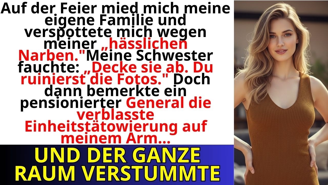 „Auf der Feier verspottete meine Familie meine Narben – bis ein Soldat sie sah und erstarrte.“