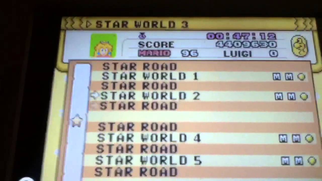 Super Mario Advance 2 test level glitch