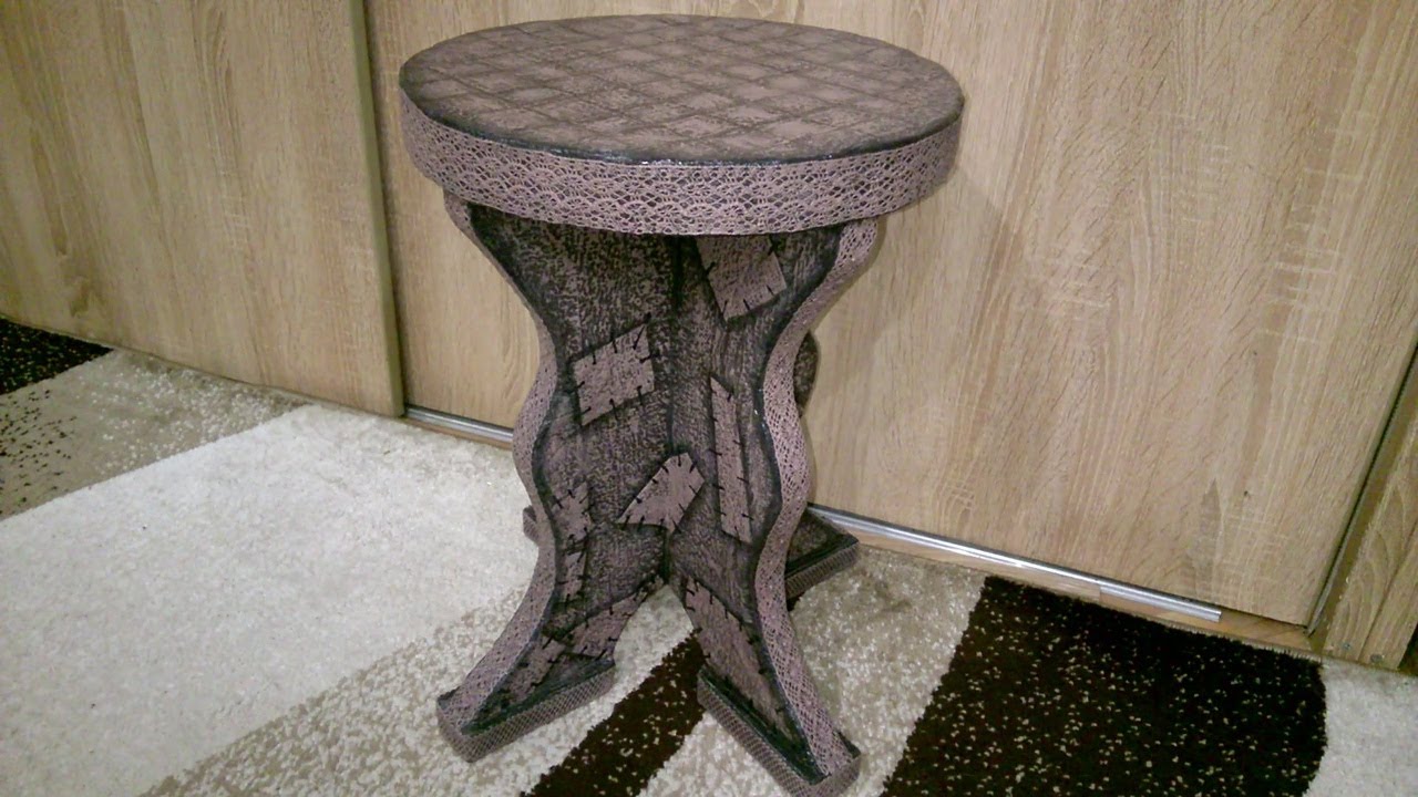 Табуретка, стул из картона своими руками.Chair out of cardboard