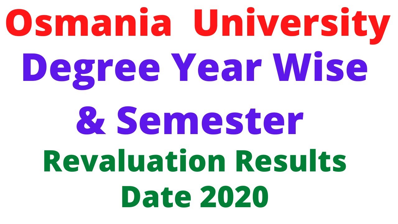 OU Degree RV Results 2020 | OU Degree Revaluation Results 2020