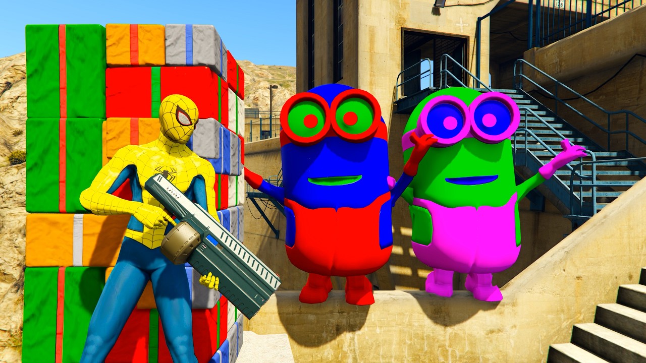 GTA 5 Funny Ragdoll Spiderman vs Blue Minion Epic Episode #46