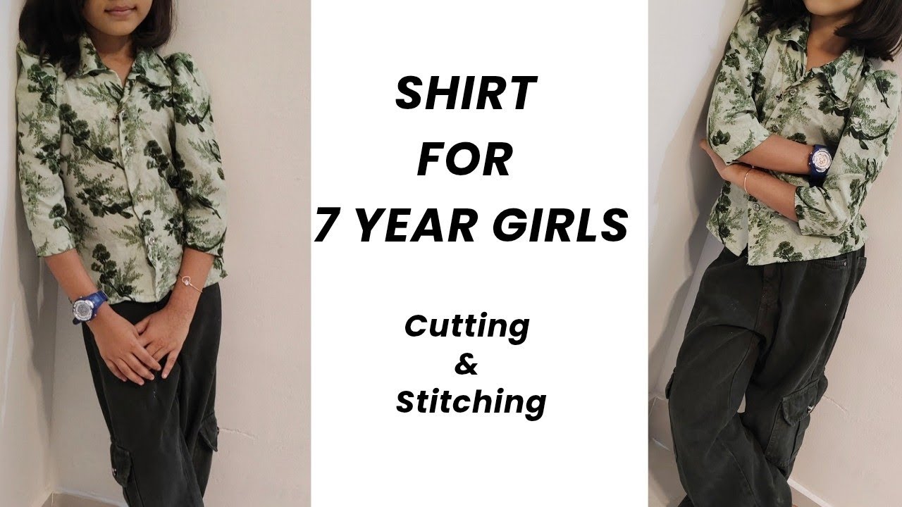 Printed Shirt for 7 year girls cutting and stitching