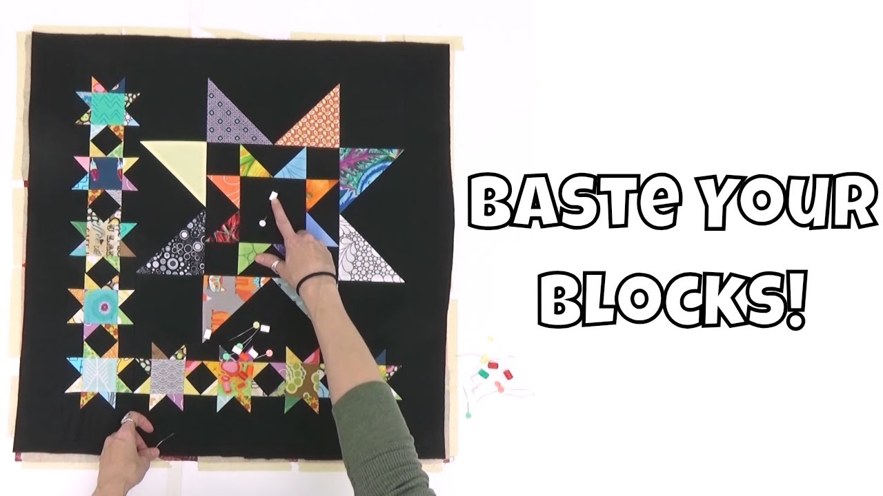 Basting a Quilt Block for Quilt-As-You-Go Quilting