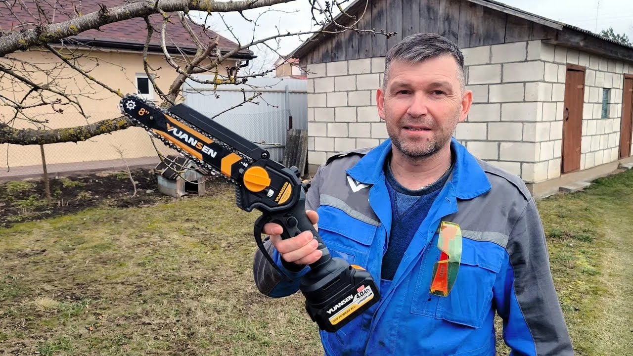 YUANSEN аккумуляторная цепная пила в богатой комплектации.
