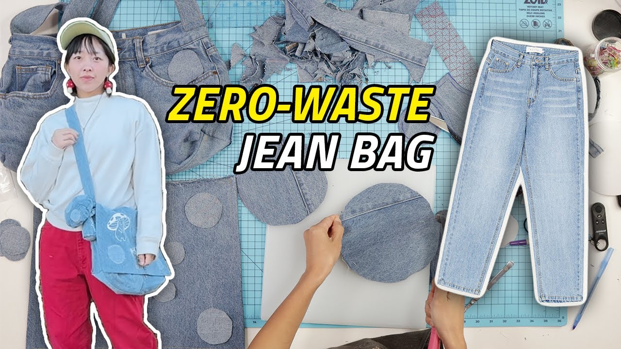 Making a zero-waste bag from an old pair of jeans