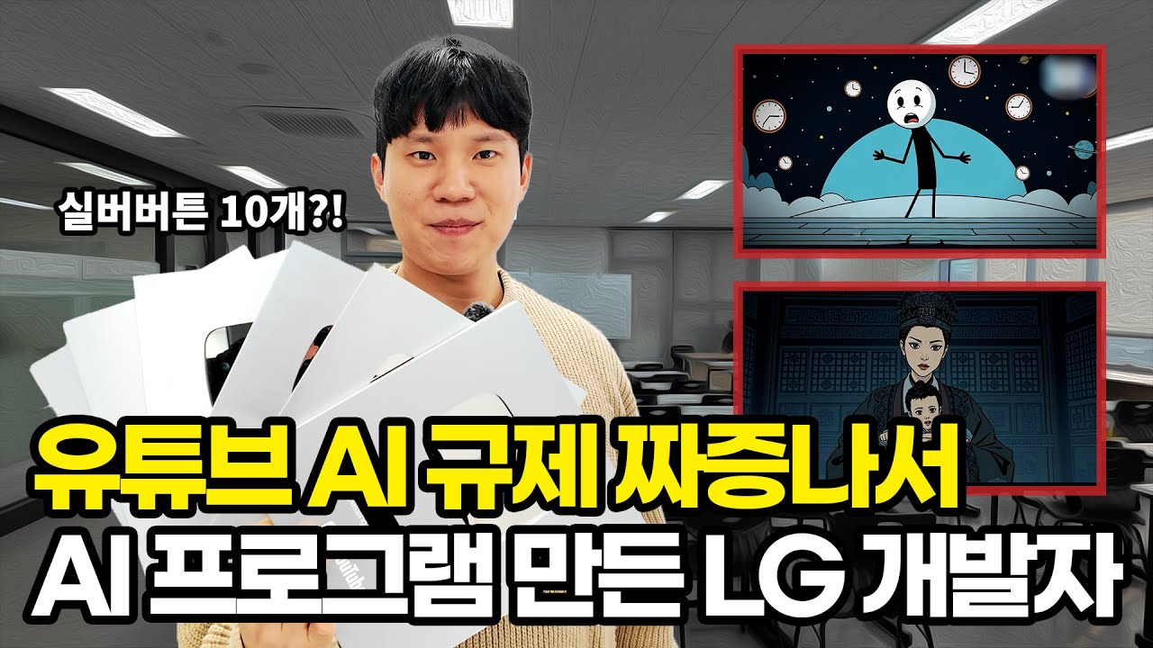 유튜브 AI 규제 한다 해서 프로그램 만들었어요. 채널 삭제 걱정 없이 실버버튼 10개