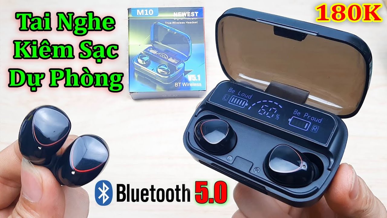 Test và Bung Tai Nghe Bluetooth 5.0 Giá Rẻ Kiêm Sạc Dự Phòng đáng mua nhất 2021