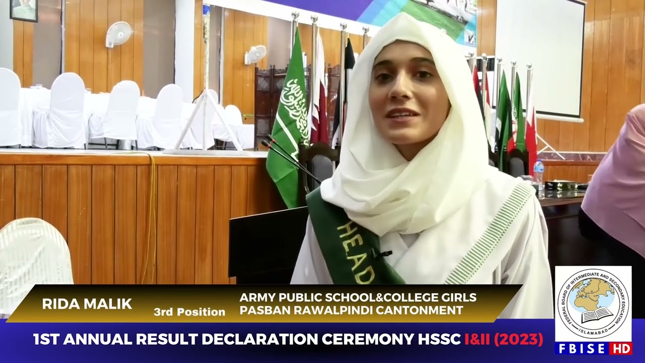 RIDA MALIK | 3rd Position | Pre - Medical | 1st Annual Result HSSC I&II 2023