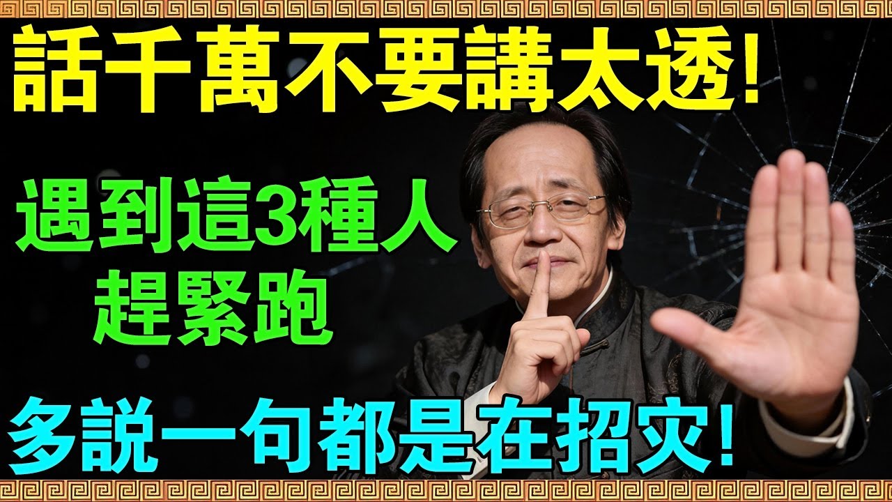 話不要說太透！倪師洩密：主動說服別人是在“折壽”，這3種人遇到趕緊跑，多說一句都是在招災！