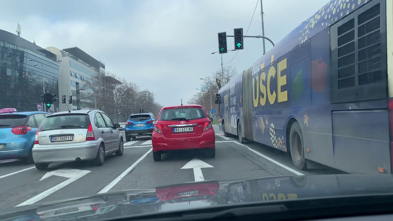 Belgrade, driving from Bulevar Mihajla Pupina to Bežanijska kosa, 3. MZ