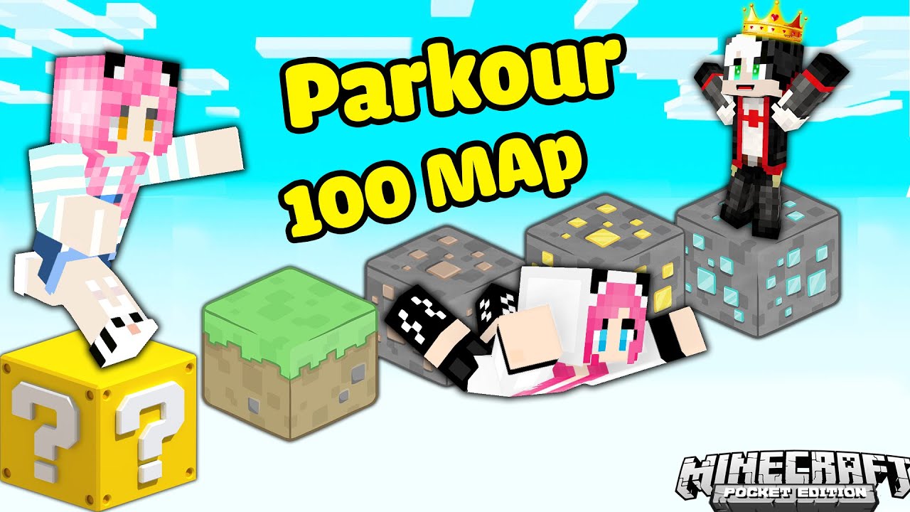 REDHOOD VÀ MỀU THÀNH CÔNG PARKOUR VƯỢT QUA 100 MAP TRONG MINECRAFT*LẦN ĐẦU MỀU PARKOUR 100 MAP MCPE