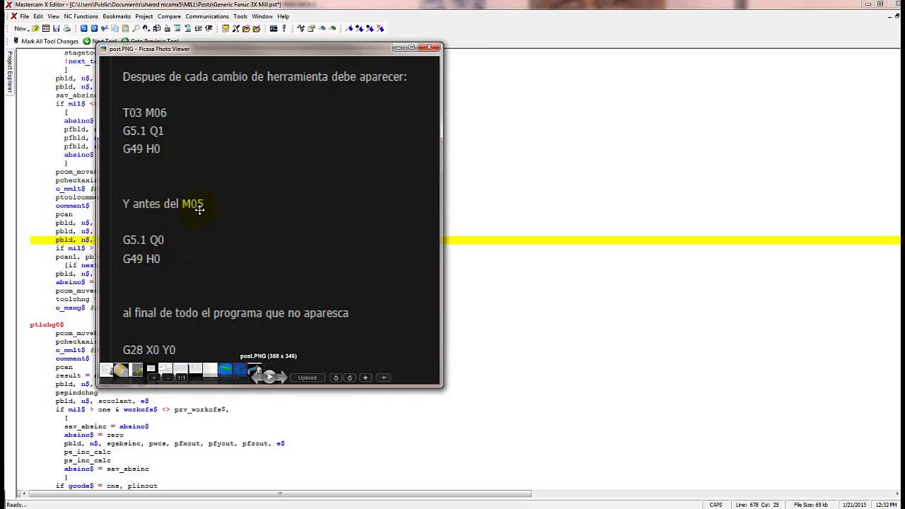 Mastercam X5 edit a post processor