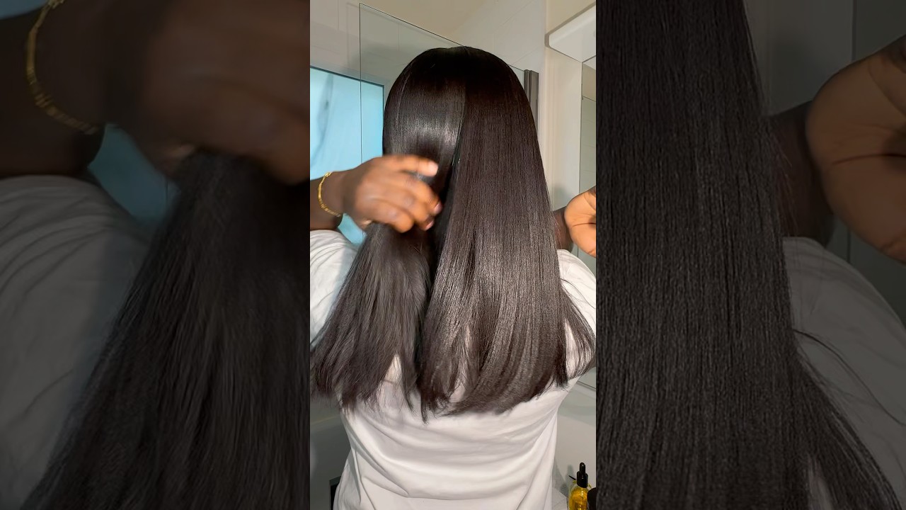 Relaxed hair Wash day  with lazartigue #relaxedhair #haircare #naturalhair #washday