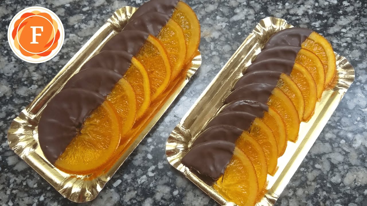 🍊 Naranjas Confitadas en rodajas con chocolate!!!🍊|| Feather Sweets