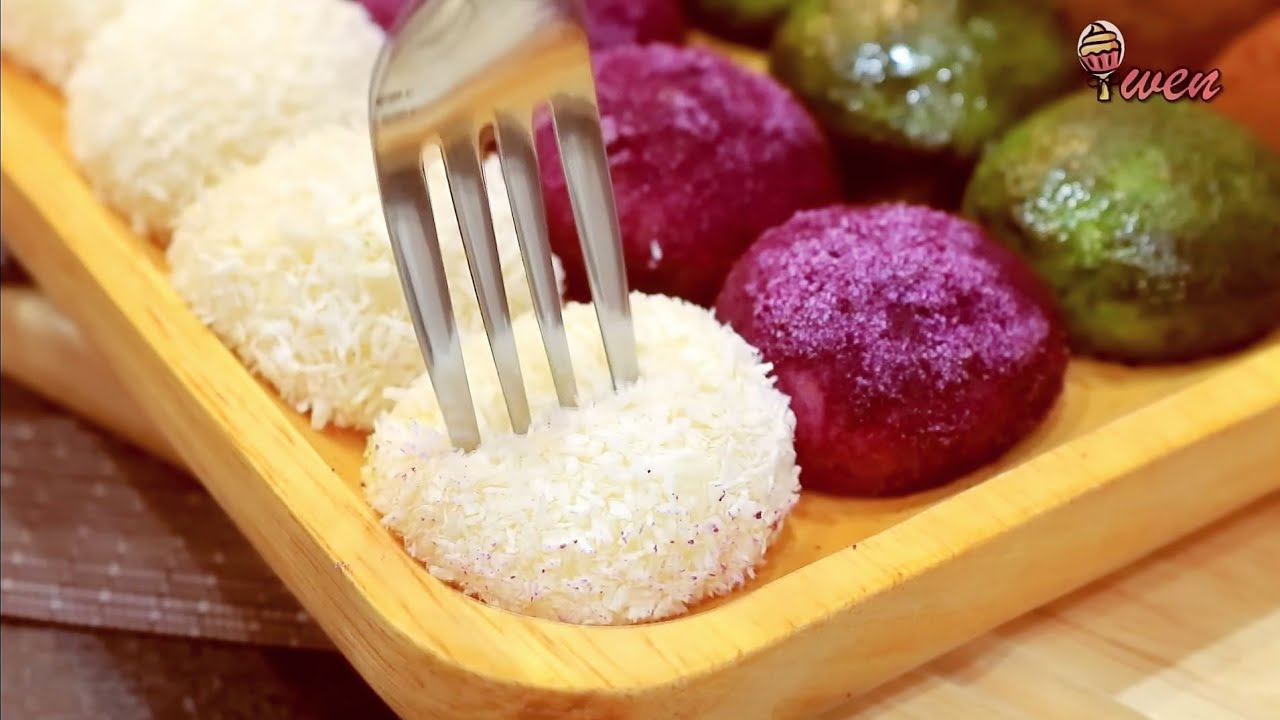 蘸酱麻薯食谱Mochi with Dipping Sauce 4Flavors Recipe|4种口味,Q弹柔软拉丝,隔夜不干Q Soft stringpull,won&rsquo;t dry overnight