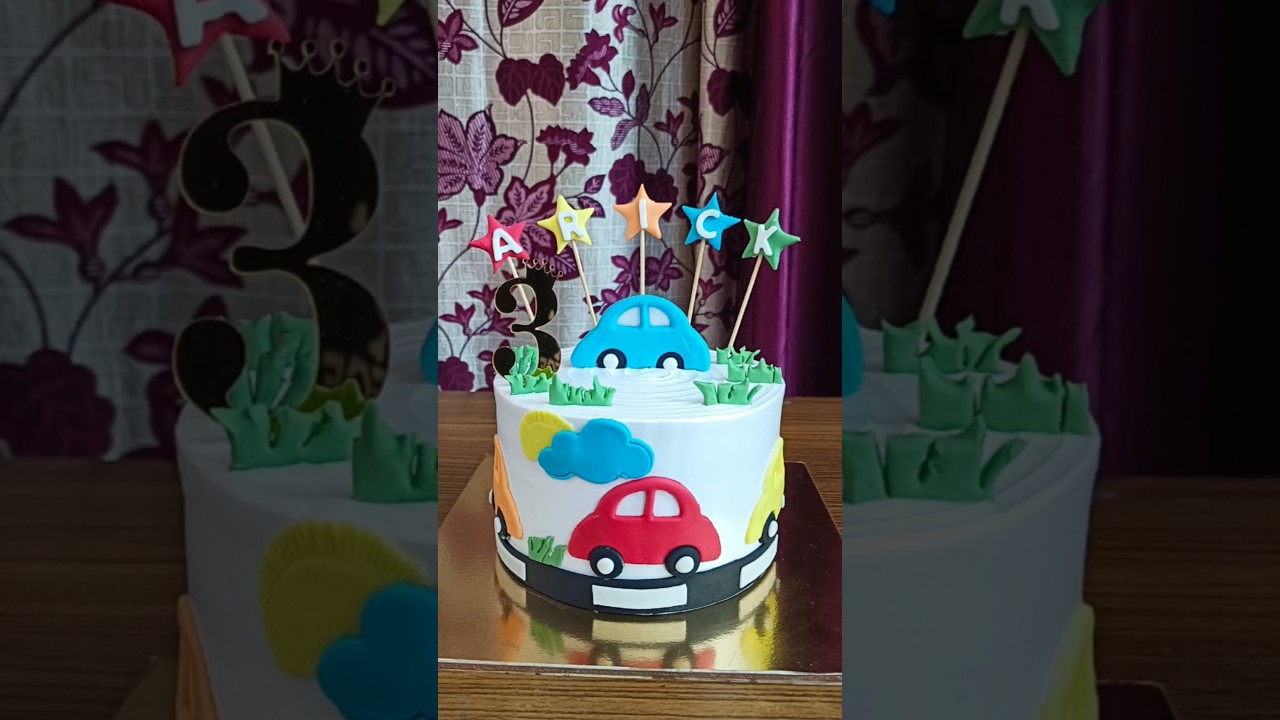 🚗🚘Car Theme Birthday Cake 