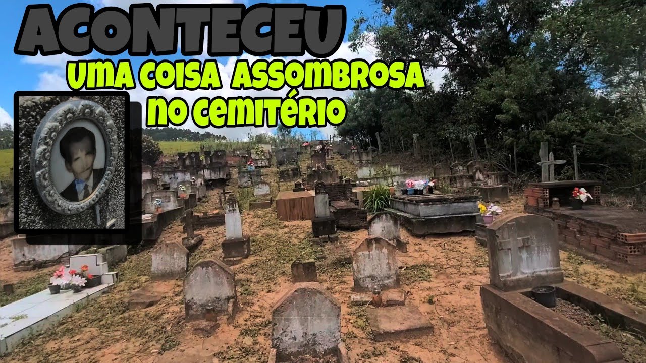 APARECEU UM MANCHAS NO ROSTO DO HOMEM BEM NO MOMENTO QUE TAVA SENDO FILMADO O CEMITÉRIO