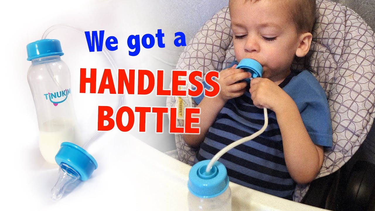 Damian tries a Tinukim Self-Feeding Bottle! (Hands-Free!)