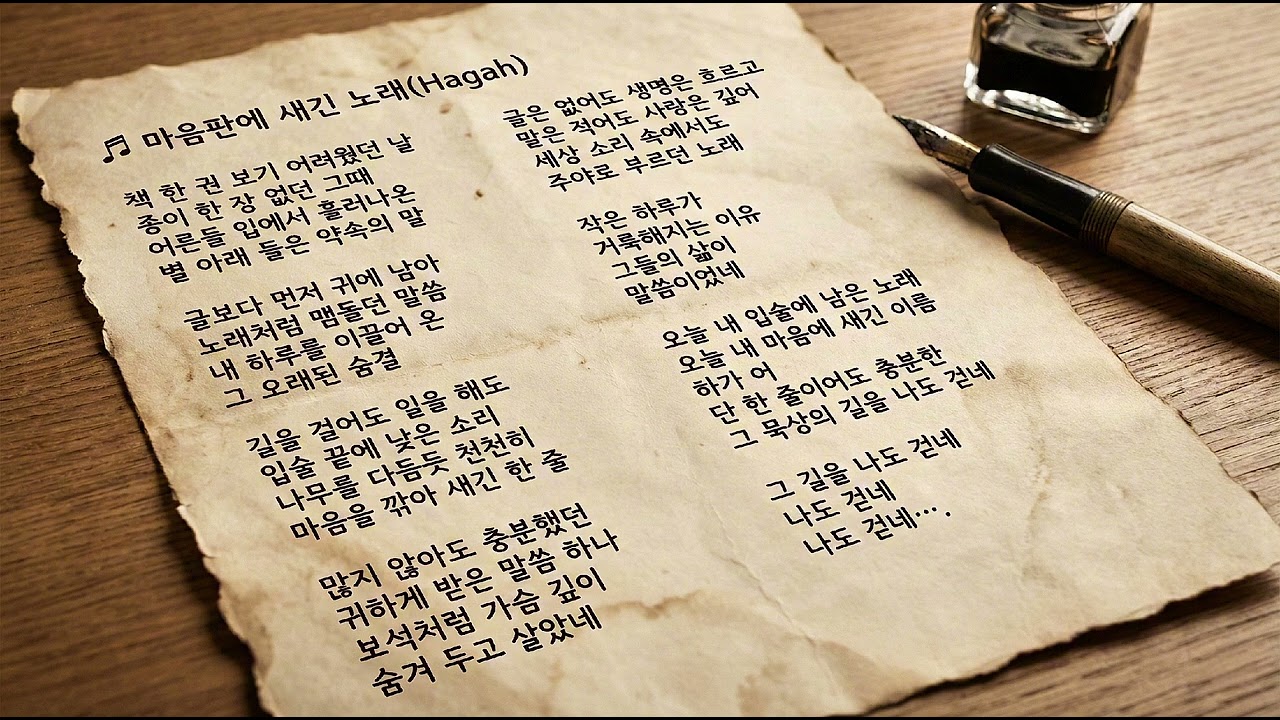 오늘의 시 오늘의 찬양 | 🎵 마음판에 새긴 노래 (Hagah) [구약시대의 묵상]