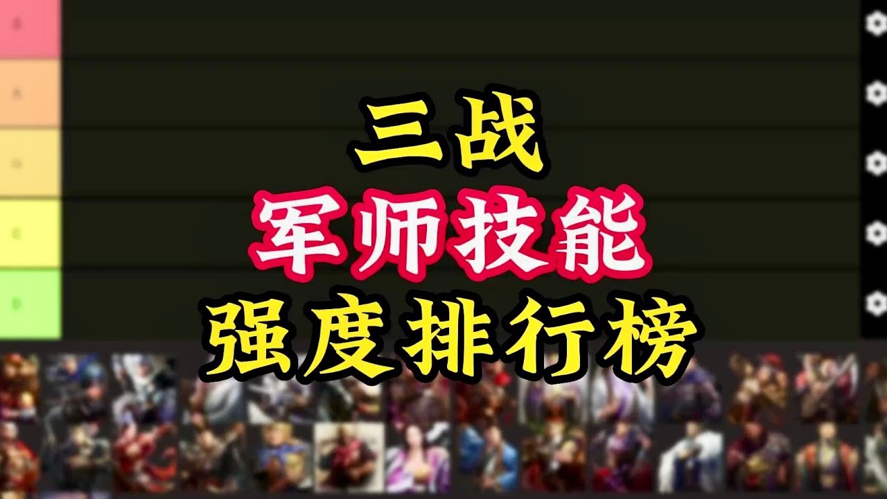 【軍師技】三戰軍師技能強度排行榜📊【三國志戰略版】