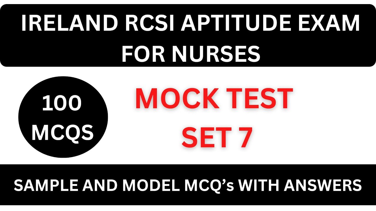 MOCK TEST - 100 MCQS - SET 1 | IRELAND RCSI APTITUDE EXAM  | SAMPLE  MCQS