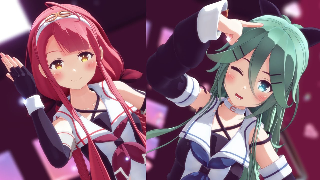 【艦これMMD】山風、江風「ドーナツホール 」