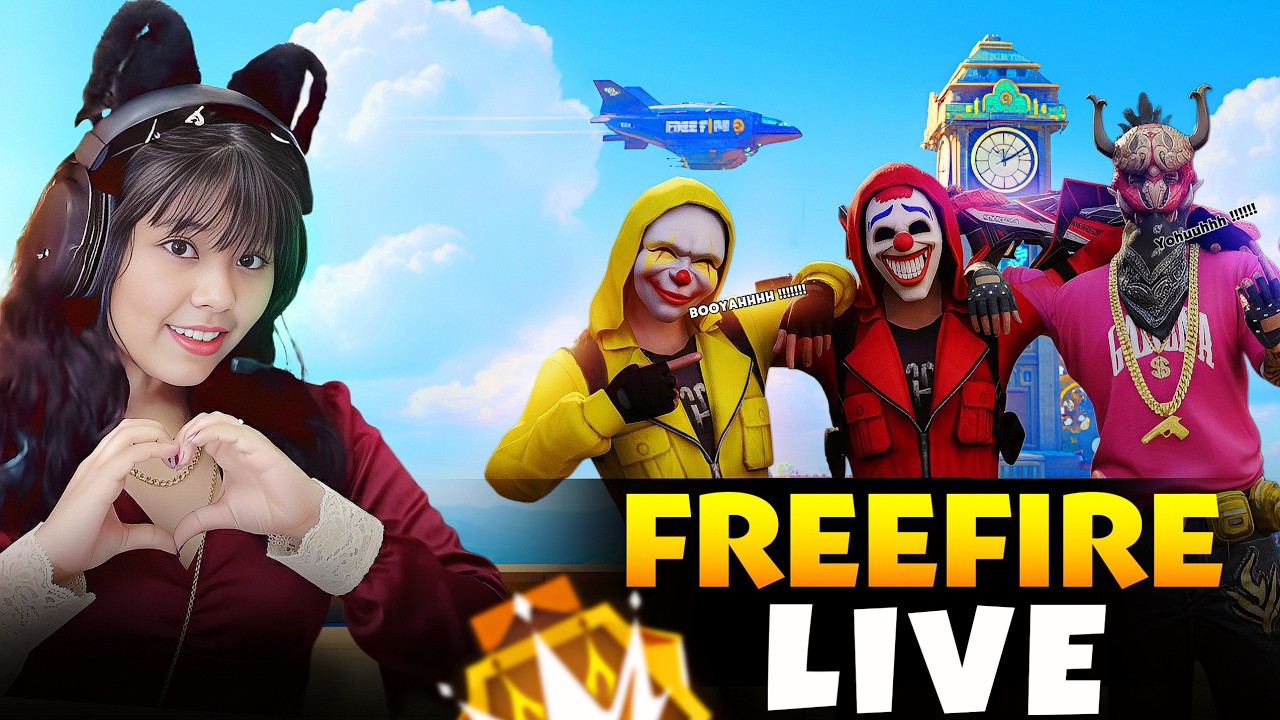 🔴FREE FIRE LIVE WITH RIYA AND 1 VS 4 GUILD TEST😎 #classyff #fflive #freefire #girlgamer