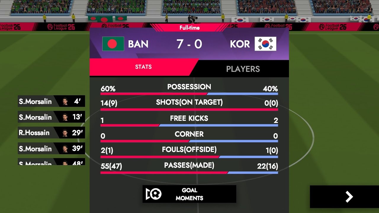 Bangladesh 7-0 South Korea football match / Afc asiyan cup football / efootball / Bangladesh footbal