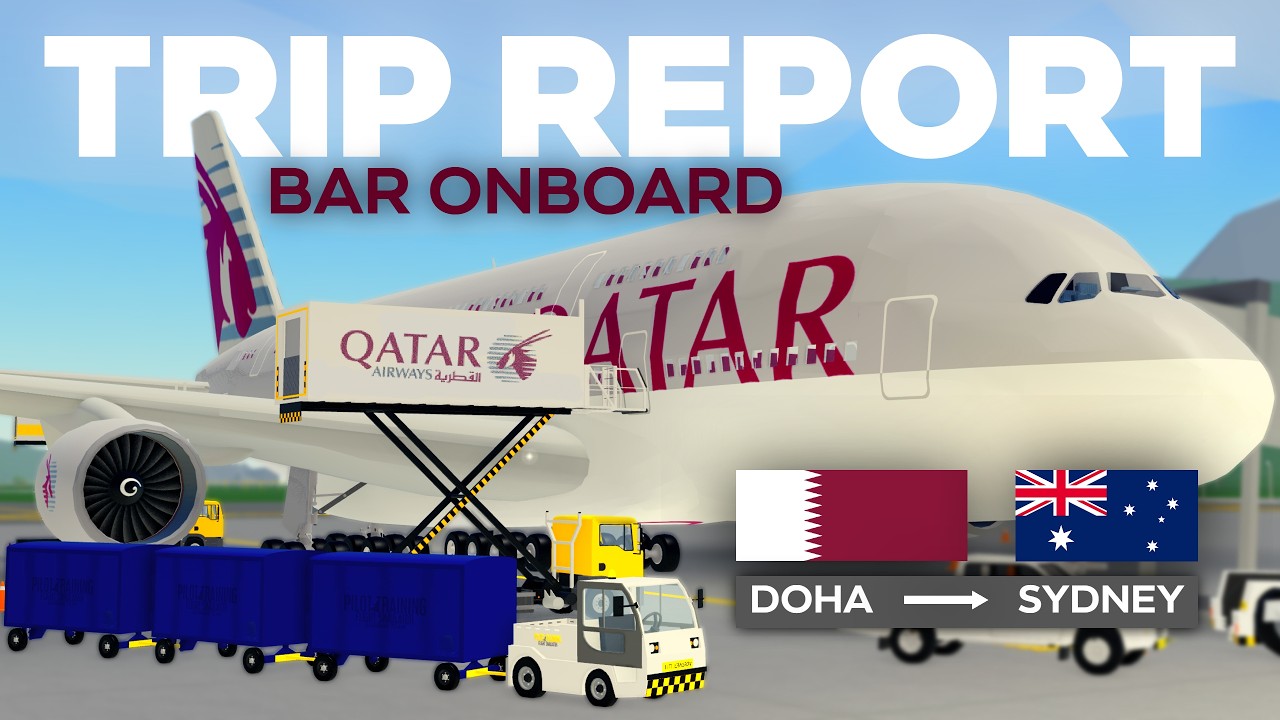 TRIPREPORT | Doha - Sydney A380 | Qatar Airways FIRST CLASS, Real Sounds (Roblox PTFS)