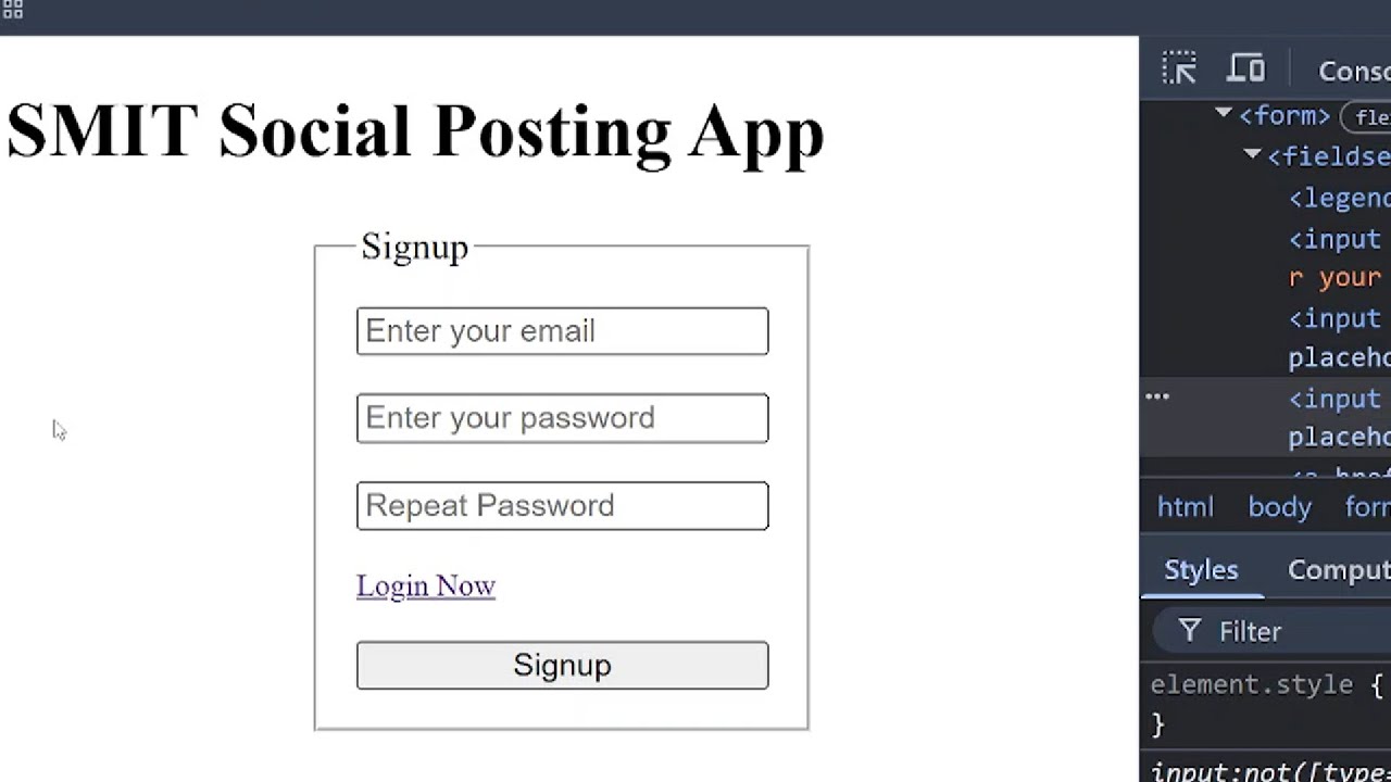 72. Creating a social posting app with Javascript ES6 | Part 1