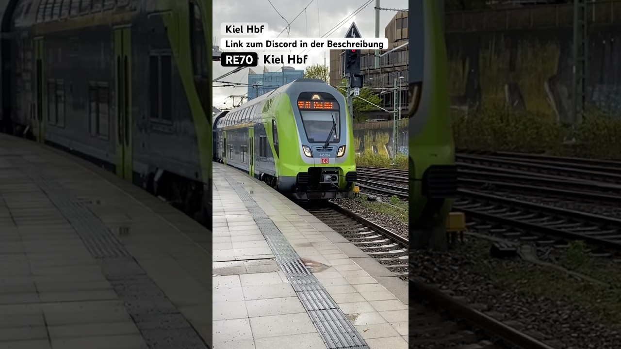 [ RE70 ] ➡️ Kiel Hbf. mit BR445 034 in Kiel Hbf. (DB Regio SH) #shorts #kielerf&ouml;rde  #zug