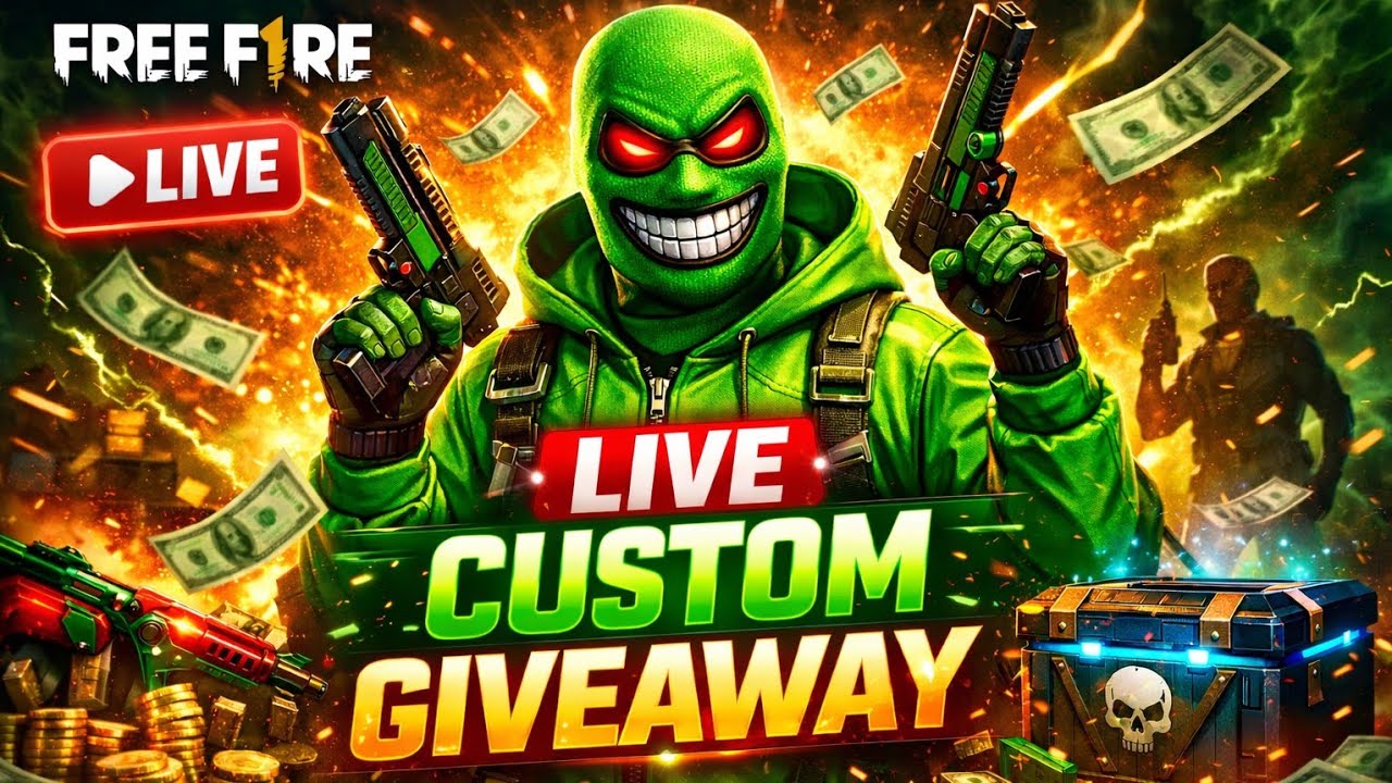 FreeFire live custom giveaway #livestream #freefire #youtube #live