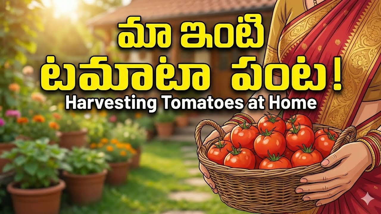 మా ఇంటి పెరటిలో పండించిన తాజా టమాటాలు!🍅 || Bogineni vlogs 