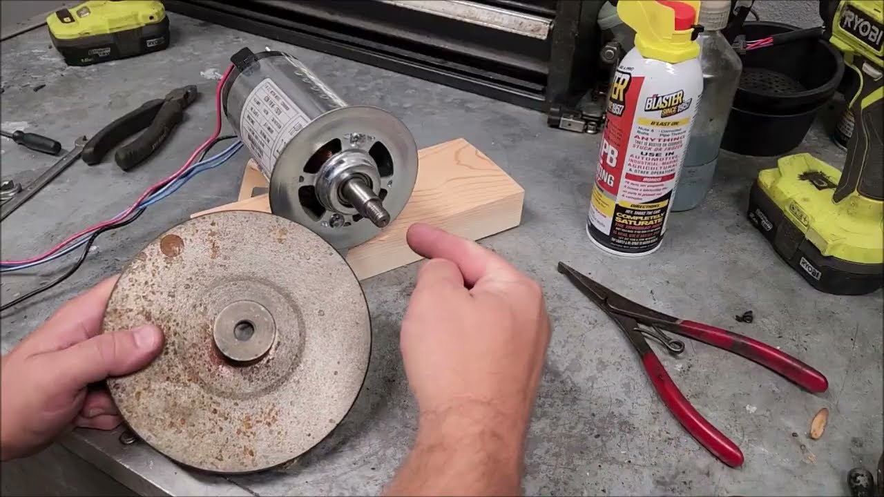 Putting a Normal V-Belt Pulley on a Treadmill Motor