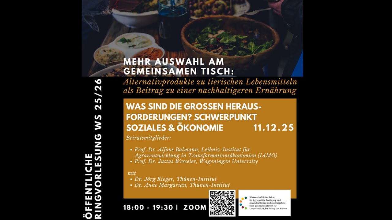 Ringvorlesung des WBAE | Was sind die großen Herausforderungen? Soziales & Ökonomie