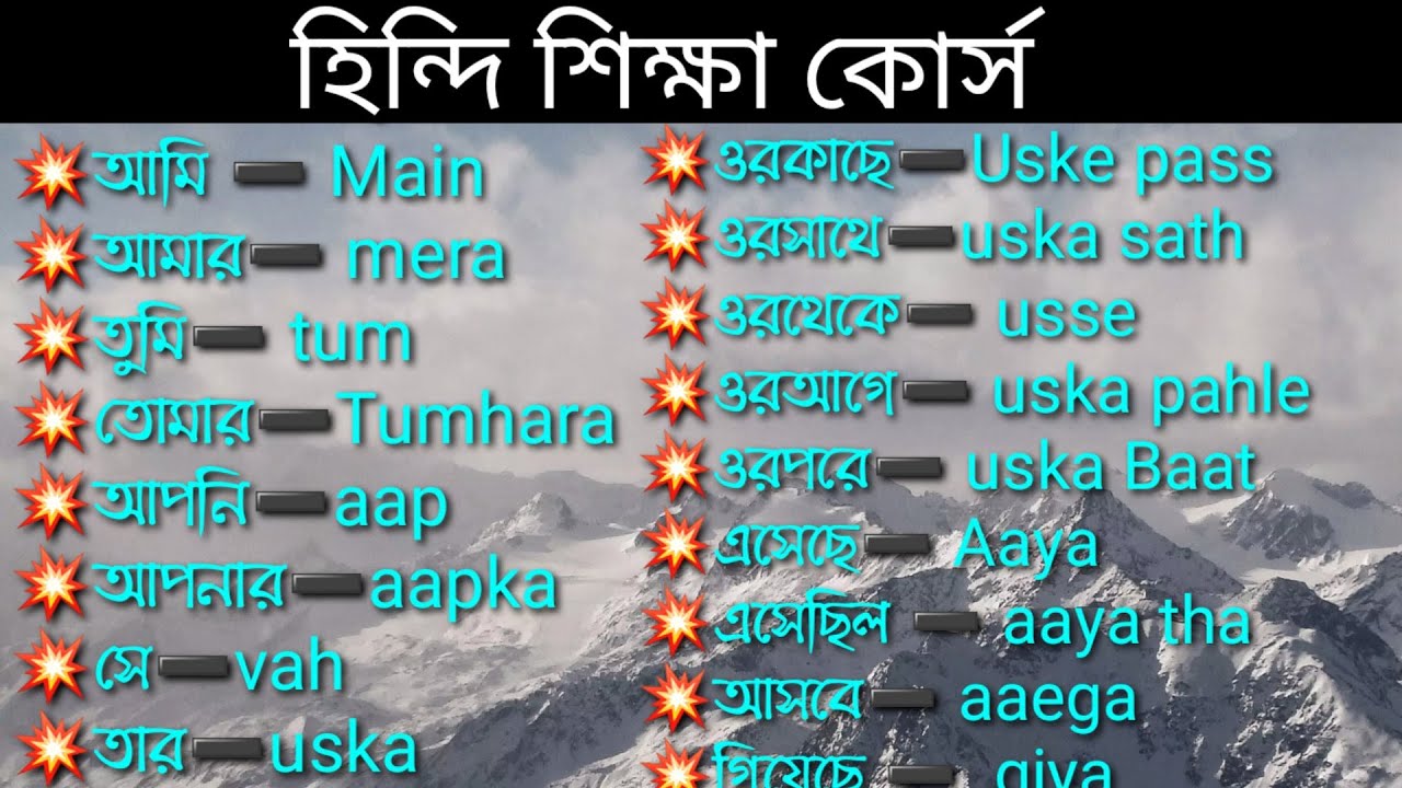 হিন্দি শিখুন সবচেয়ে সহজ উপায়ে|learn hindi language |हिंदी सीखें বাংলায়