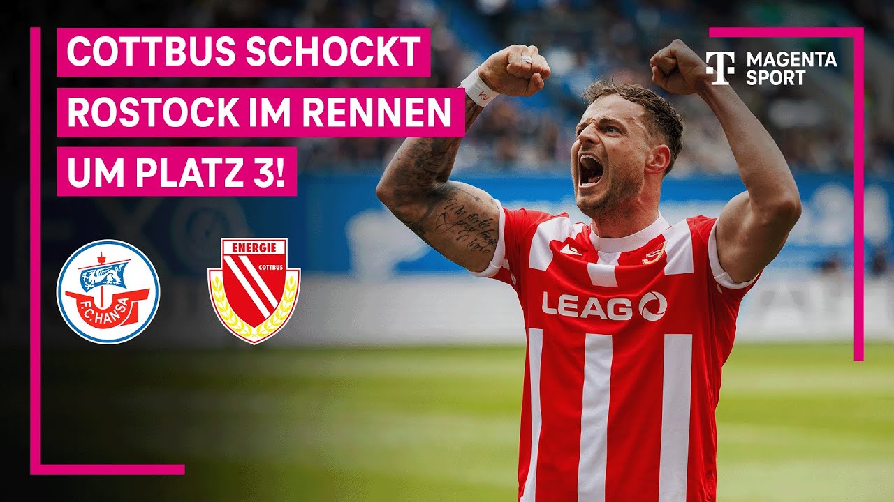 F.C. Hansa Rostock - FC Energie Cottbus, Highlight mit Live-Kommentar | 3. Liga | MAGENTA SPORT