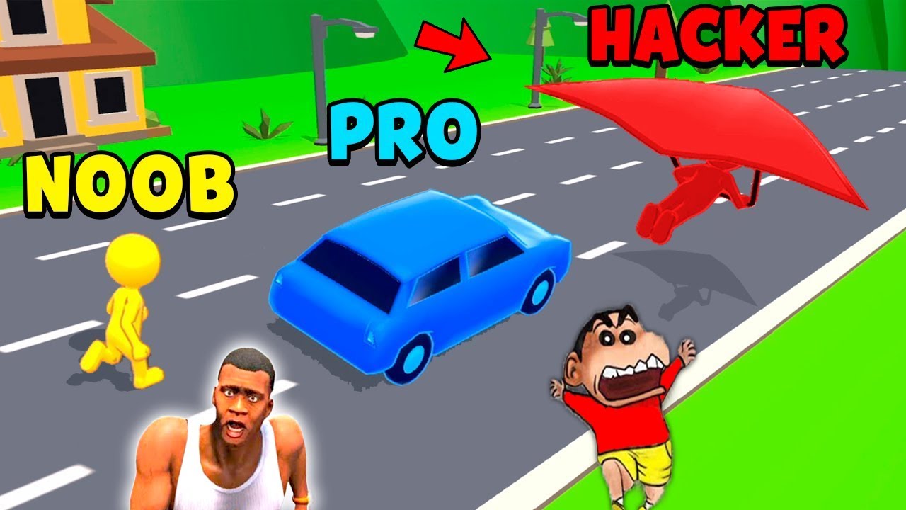 NOOB vs PRO vs HACKER with SHINCHAN and CHOP in SHAPE-SHIFTING GAME IN HINDI | AMAAN-T