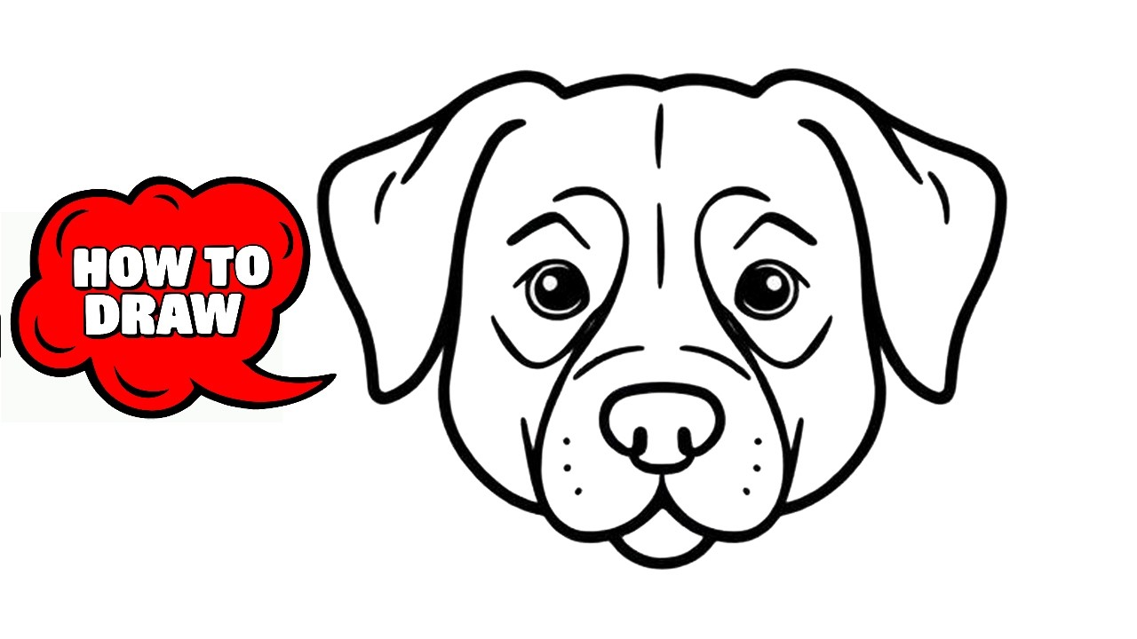How to Draw a Dog Face 🐶 | Easy Step-by-Step Drawing for Beginners