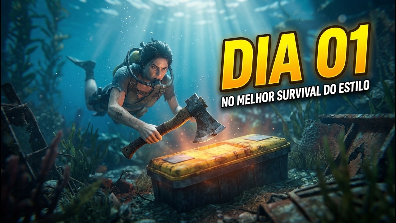 DIA 1 SOBREVIVENDO no Mundo Submerso! (&Eacute; Viciante) o survival de mundo aberto  SUNKENLAND